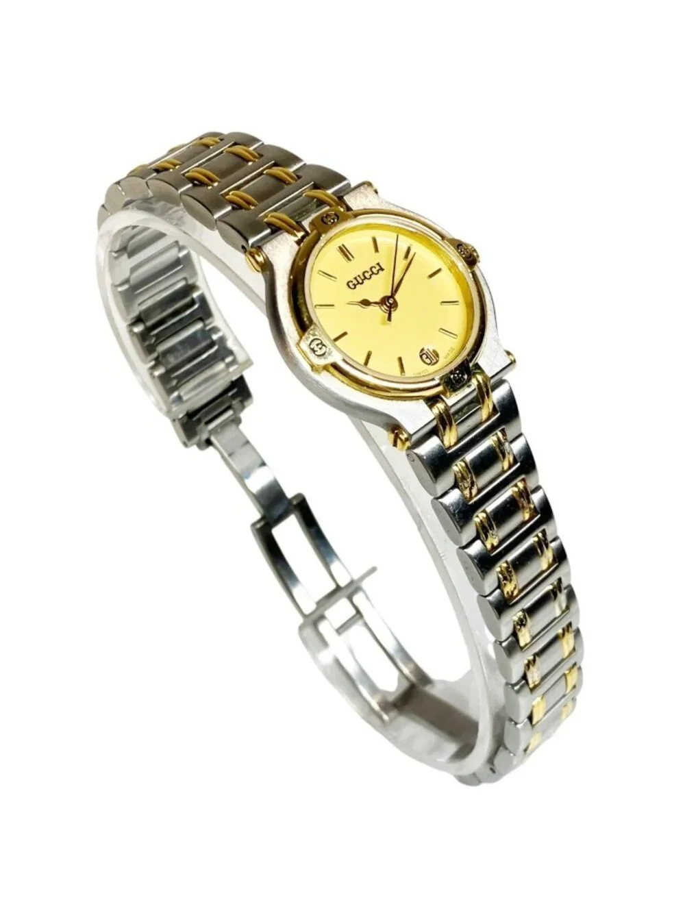 Gucci Watch SS Quartz Gold Dial